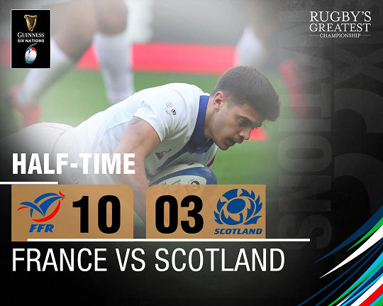 France v Scotland HT Six Nations 2019